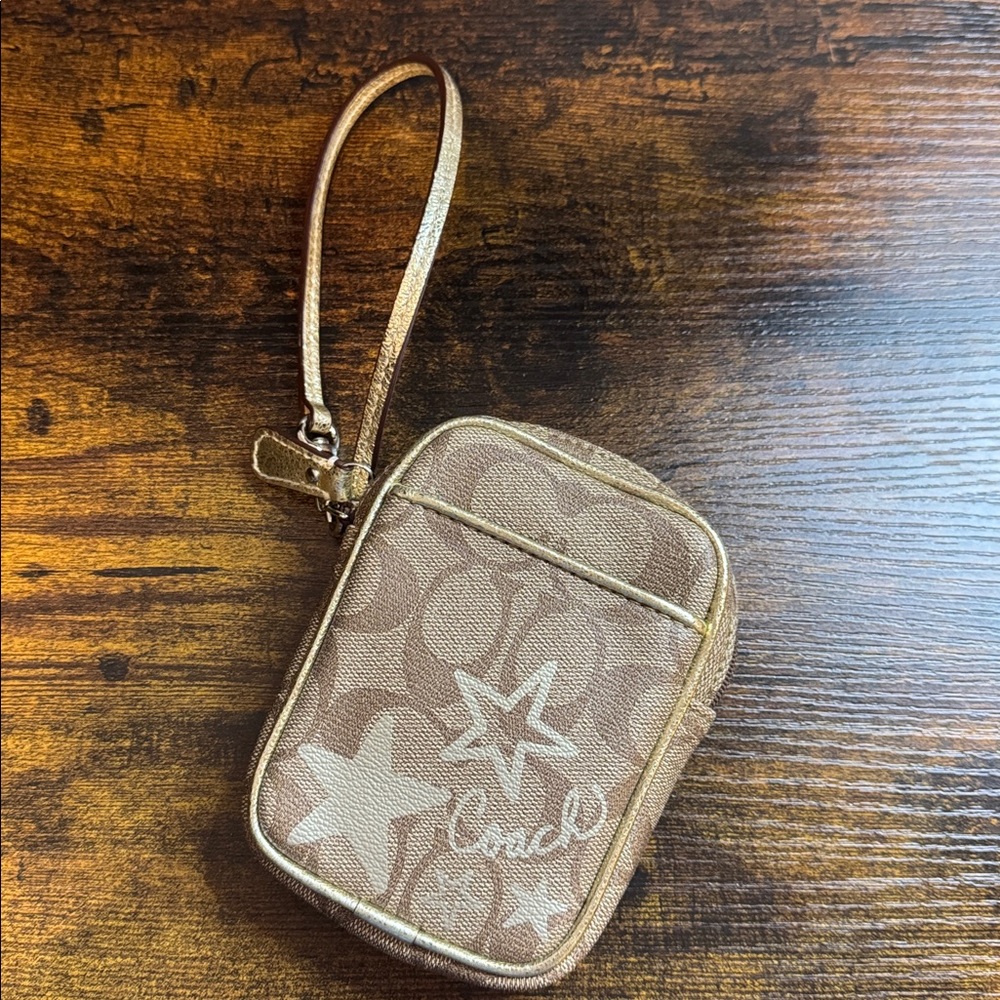Coach Tan Wristlet with Star Design